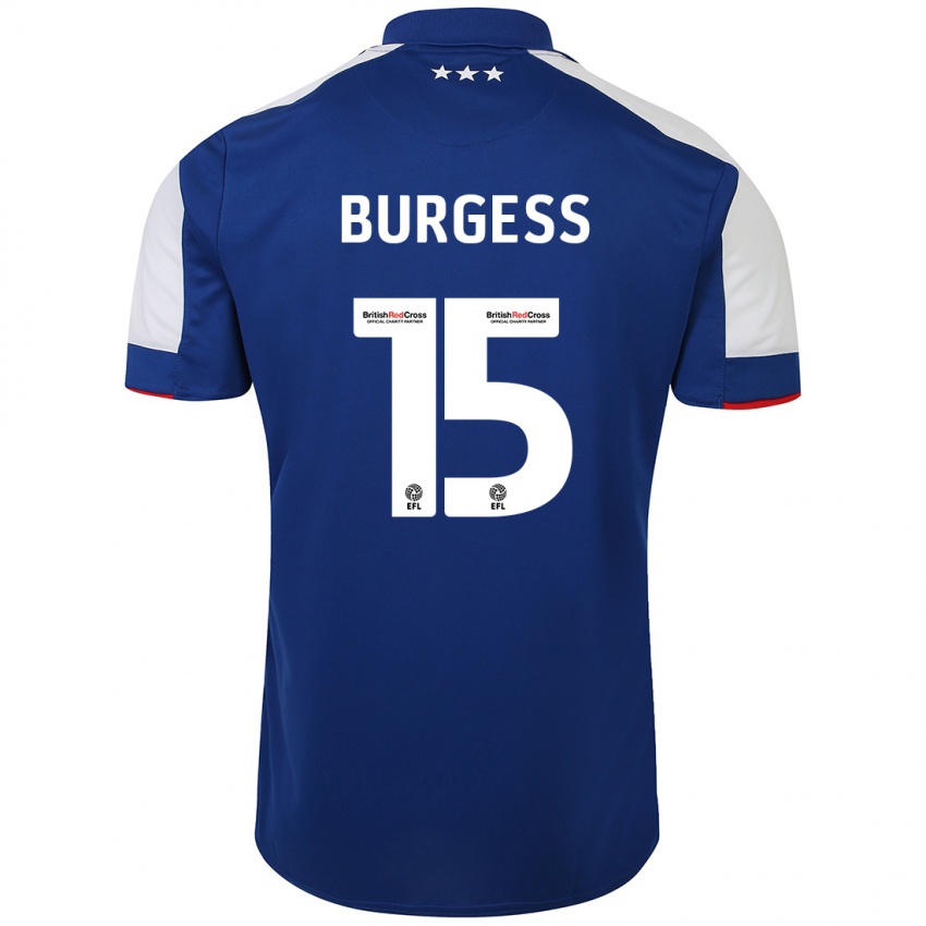 Mænd Cameron Burgess #15 Blå Hjemmebane Spillertrøjer 2023/24 Trøje T-Shirt