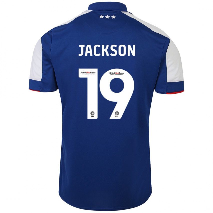 Mænd Kayden Jackson #19 Blå Hjemmebane Spillertrøjer 2023/24 Trøje T-Shirt