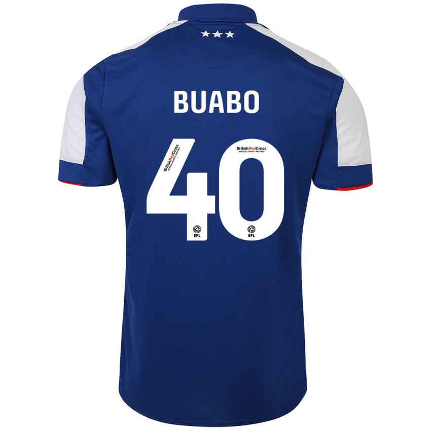 Mænd Gerard Buabo #40 Blå Hjemmebane Spillertrøjer 2023/24 Trøje T-Shirt