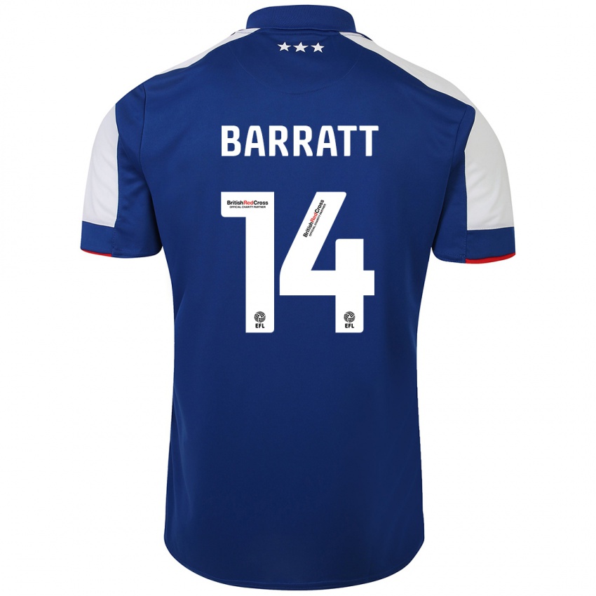 Mænd Zoe Barratt #14 Blå Hjemmebane Spillertrøjer 2023/24 Trøje T-Shirt