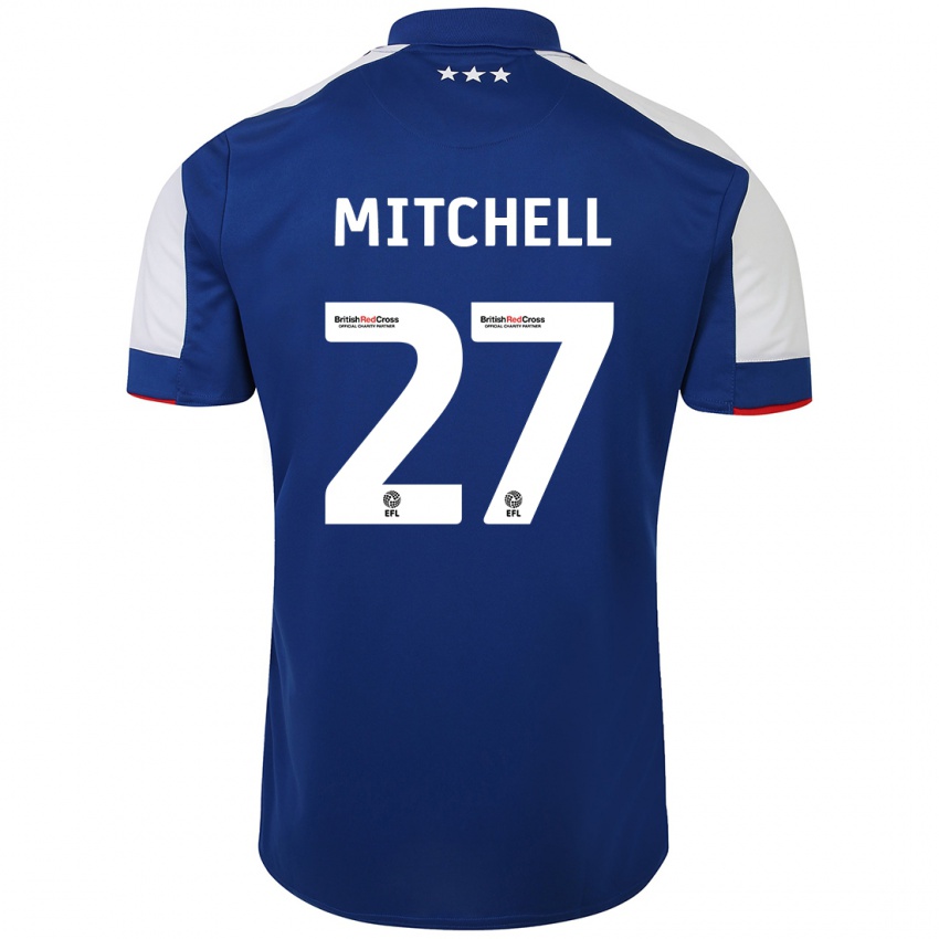 Mænd Leah Mitchell #27 Blå Hjemmebane Spillertrøjer 2023/24 Trøje T-Shirt