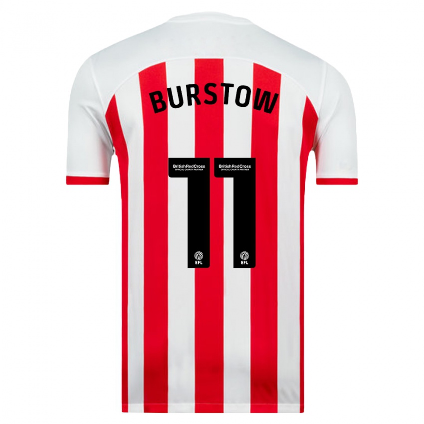 Mænd Mason Burstow #11 Hvid Hjemmebane Spillertrøjer 2023/24 Trøje T-Shirt