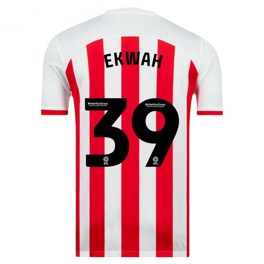 Mænd Pierre Ekwah #39 Hvid Hjemmebane Spillertrøjer 2023/24 Trøje T-Shirt