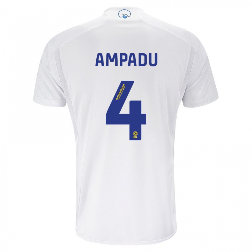 Mænd Ethan Ampadu #4 Hvid Hjemmebane Spillertrøjer 2023/24 Trøje T-Shirt