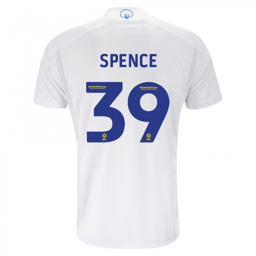 Mænd Djed Spence #39 Hvid Hjemmebane Spillertrøjer 2023/24 Trøje T-Shirt