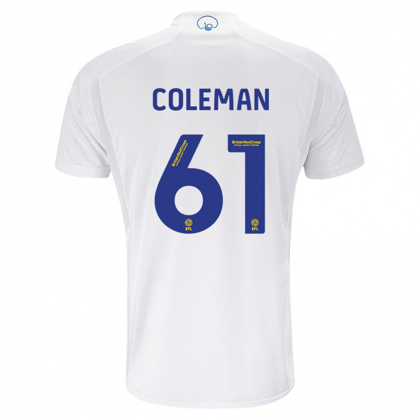 Mænd Cian Coleman #61 Hvid Hjemmebane Spillertrøjer 2023/24 Trøje T-Shirt