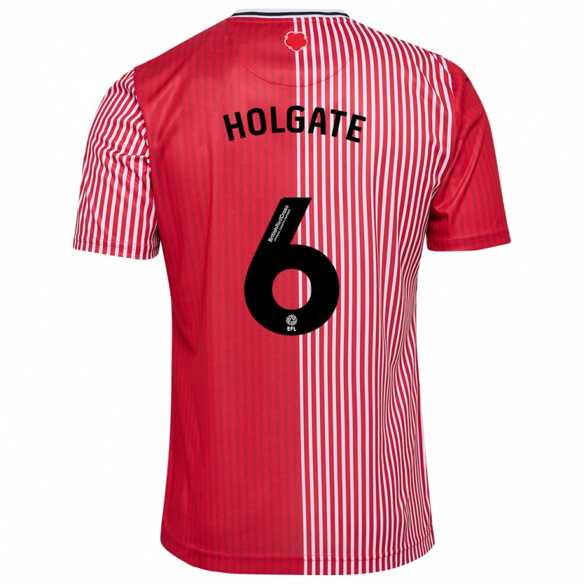 Mænd Mason Holgate #6 Rød Hjemmebane Spillertrøjer 2023/24 Trøje T-Shirt