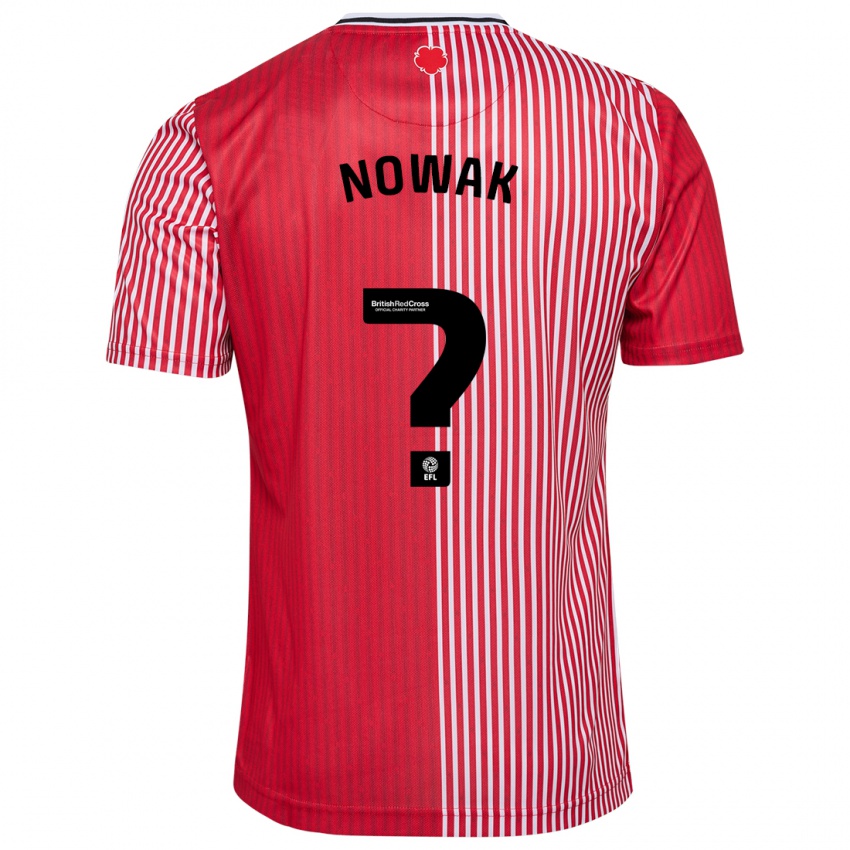 Mænd Jakub Nowak #0 Rød Hjemmebane Spillertrøjer 2023/24 Trøje T-Shirt
