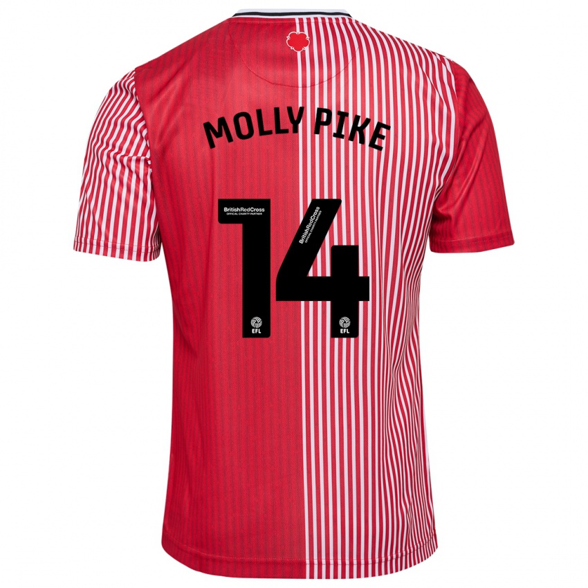 Mænd Molly Pike #14 Rød Hjemmebane Spillertrøjer 2023/24 Trøje T-Shirt