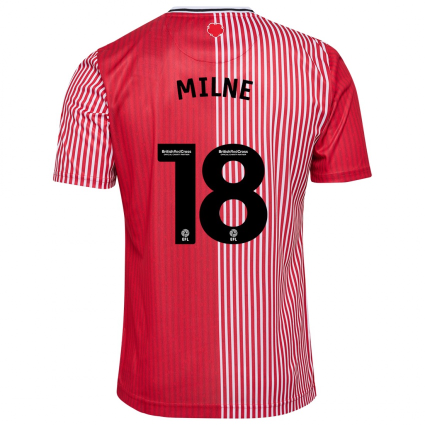 Mænd Isabel Milne #18 Rød Hjemmebane Spillertrøjer 2023/24 Trøje T-Shirt
