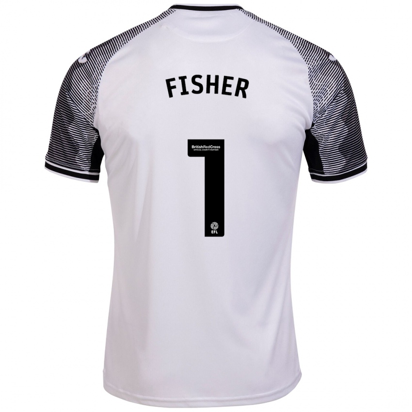 Mænd Andy Fisher #1 Hvid Hjemmebane Spillertrøjer 2023/24 Trøje T-Shirt
