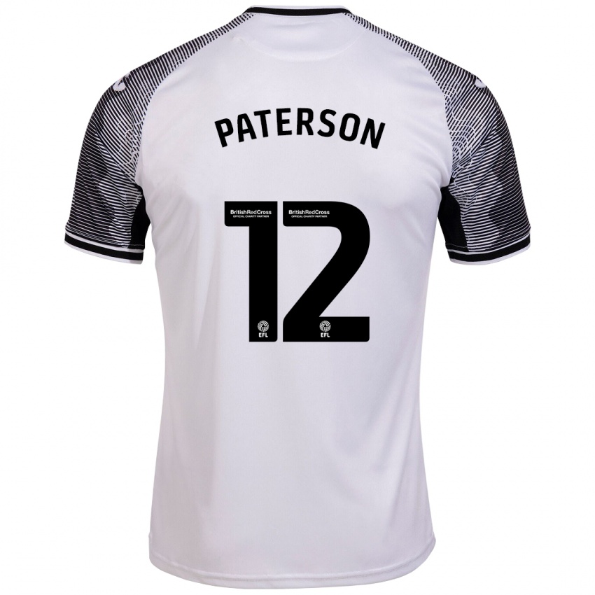Mænd Jamie Paterson #12 Hvid Hjemmebane Spillertrøjer 2023/24 Trøje T-Shirt