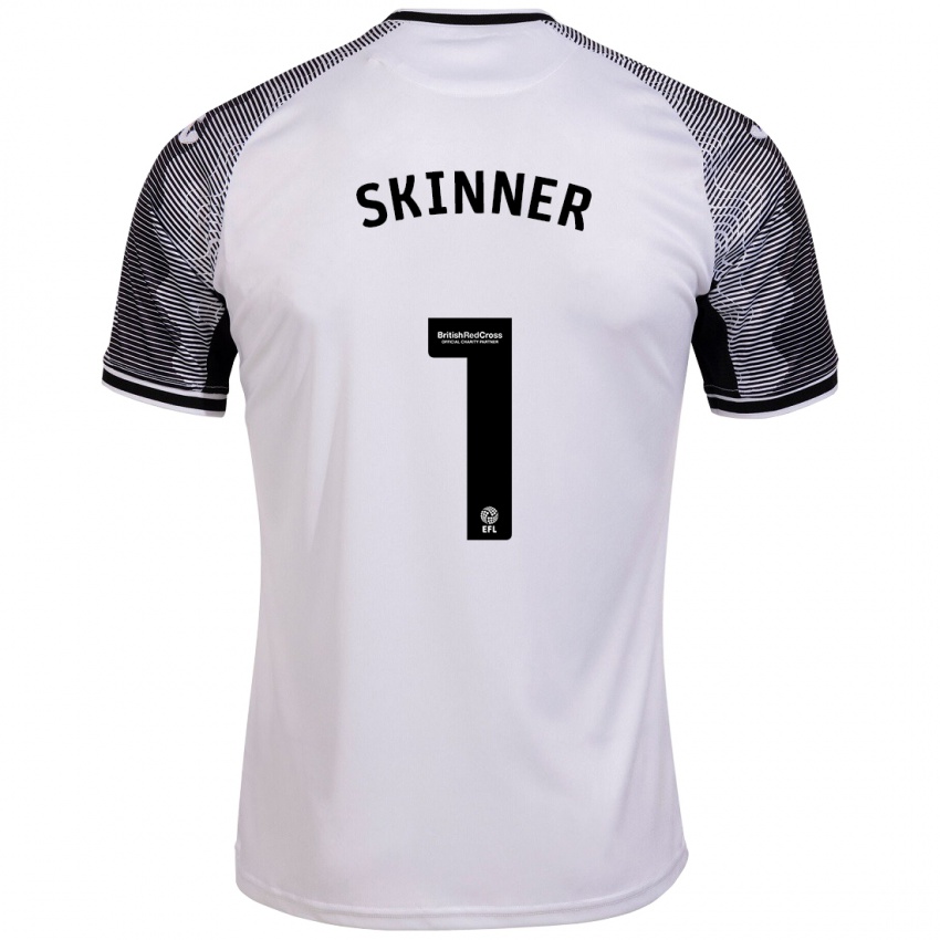 Mænd Claire Skinner #1 Hvid Hjemmebane Spillertrøjer 2023/24 Trøje T-Shirt