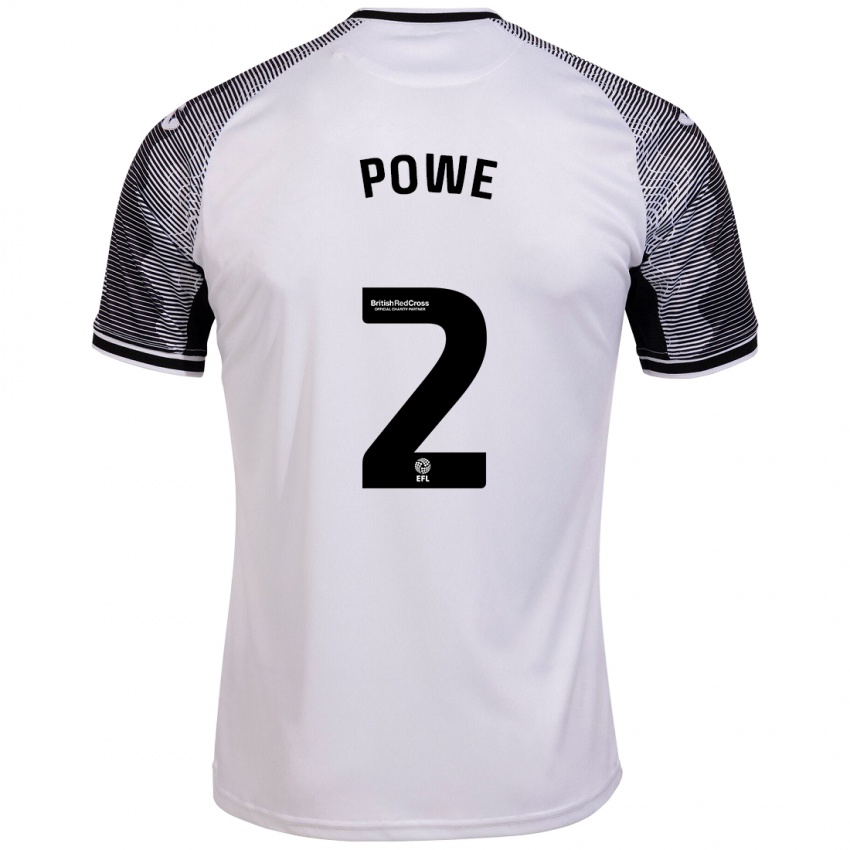 Mænd Alicia Powe #2 Hvid Hjemmebane Spillertrøjer 2023/24 Trøje T-Shirt