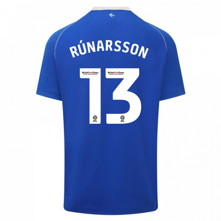 Mænd Runar Alex Runarsson #13 Blå Hjemmebane Spillertrøjer 2023/24 Trøje T-Shirt