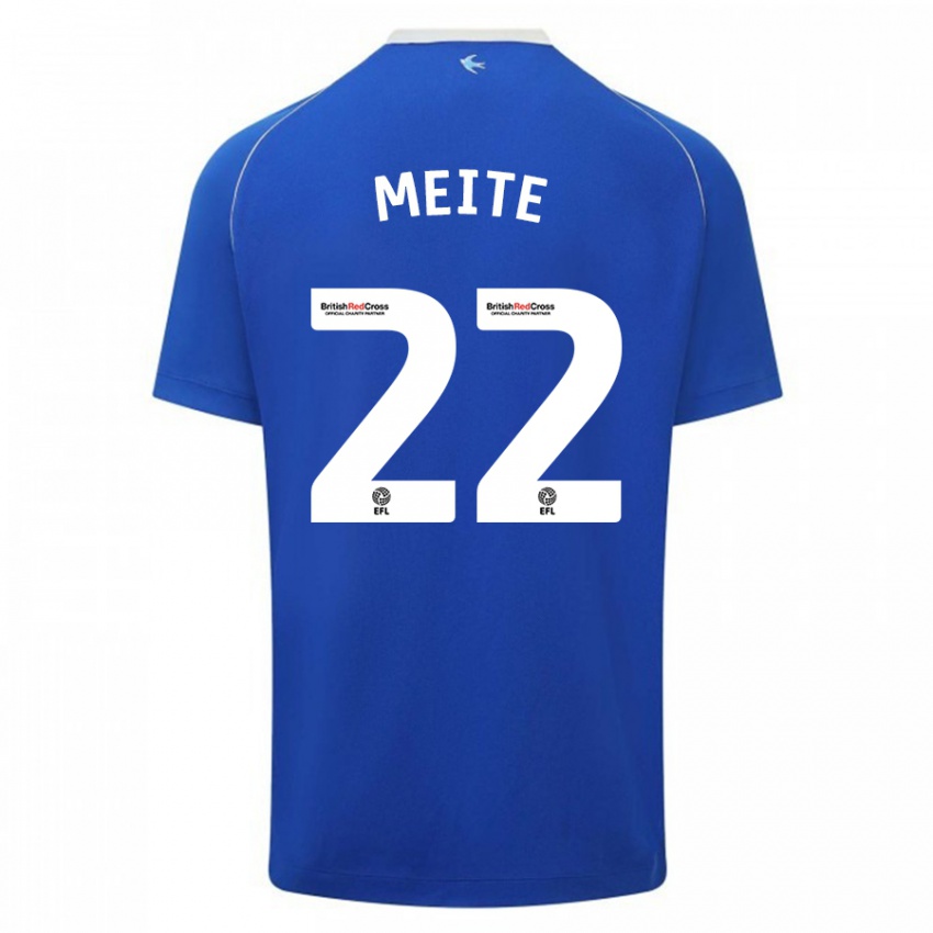 Mænd Yakou Méïté #22 Blå Hjemmebane Spillertrøjer 2023/24 Trøje T-Shirt