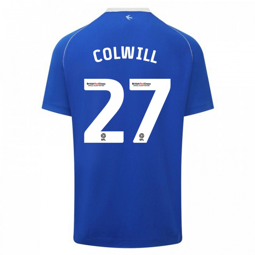 Mænd Rubin Colwill #27 Blå Hjemmebane Spillertrøjer 2023/24 Trøje T-Shirt