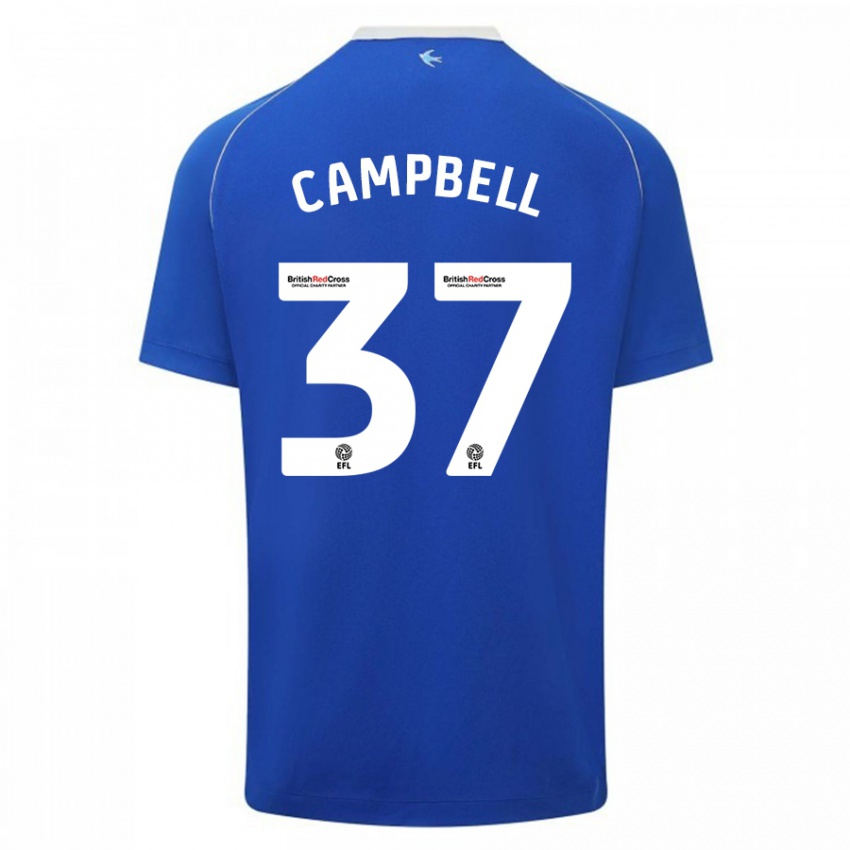 Mænd Vontae Daley-Campbell #37 Blå Hjemmebane Spillertrøjer 2023/24 Trøje T-Shirt