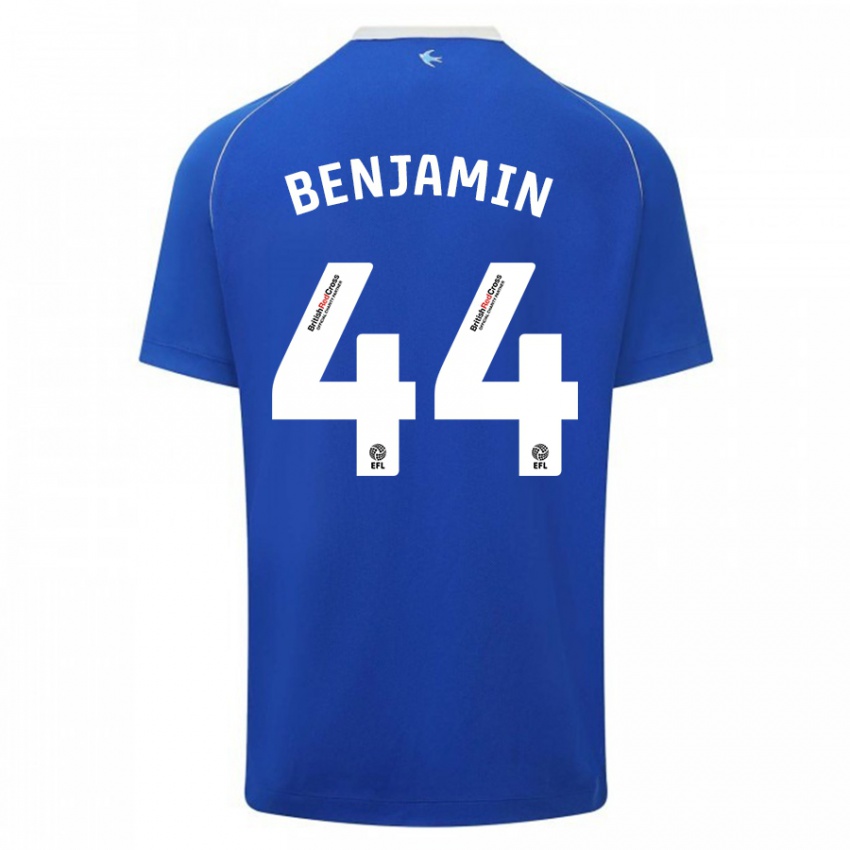 Mænd Xavier Benjamin #44 Blå Hjemmebane Spillertrøjer 2023/24 Trøje T-Shirt