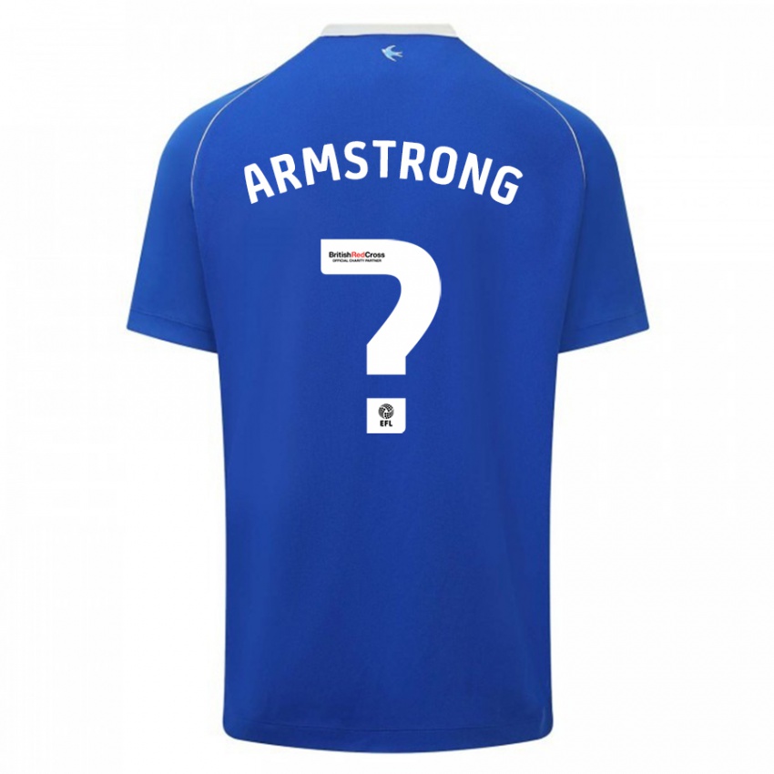 Mænd Luke Armstrong #0 Blå Hjemmebane Spillertrøjer 2023/24 Trøje T-Shirt