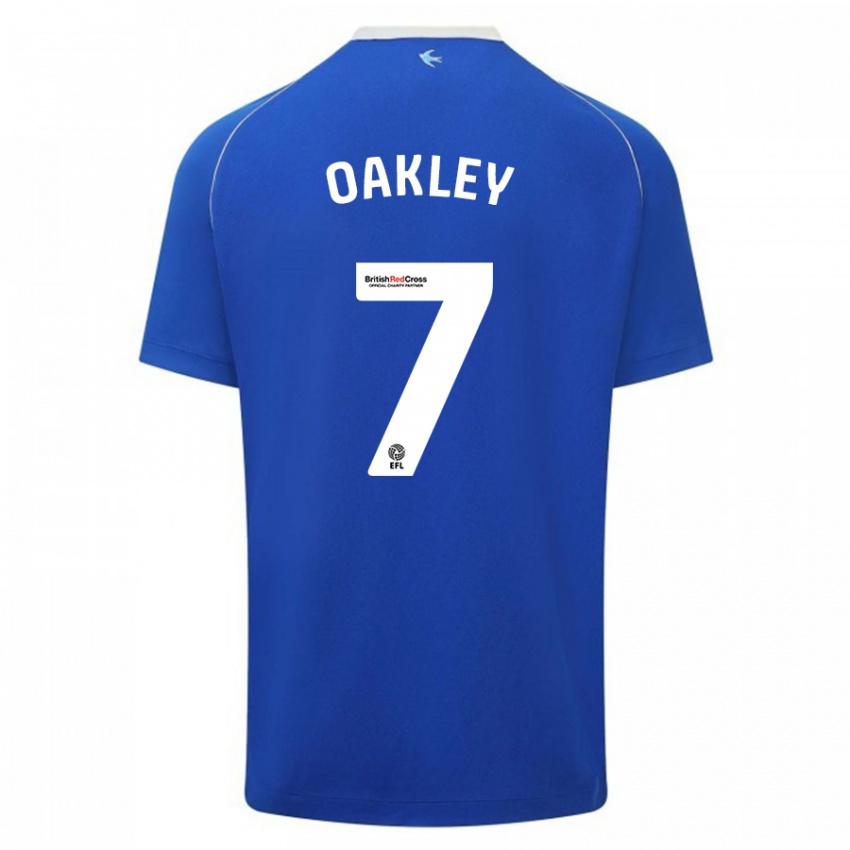 Mænd Rhianne Oakley #7 Blå Hjemmebane Spillertrøjer 2023/24 Trøje T-Shirt