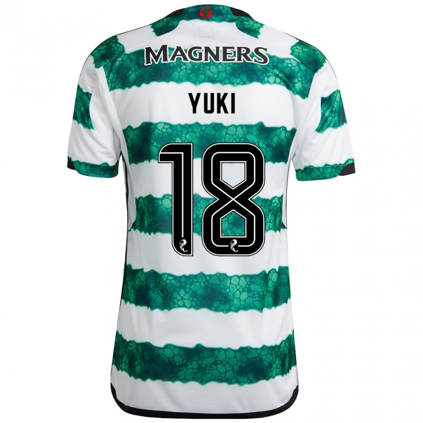 Mænd Yuki Kobayashi #18 Grøn Hjemmebane Spillertrøjer 2023/24 Trøje T-Shirt