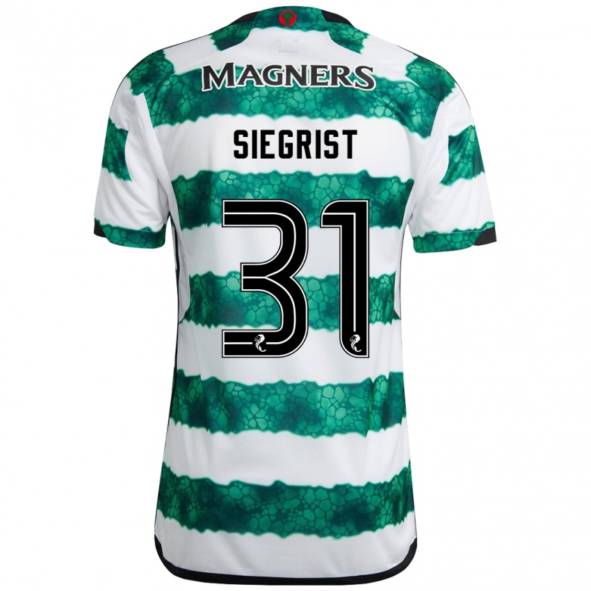 Mænd Benjamin Siegrist #31 Grøn Hjemmebane Spillertrøjer 2023/24 Trøje T-Shirt