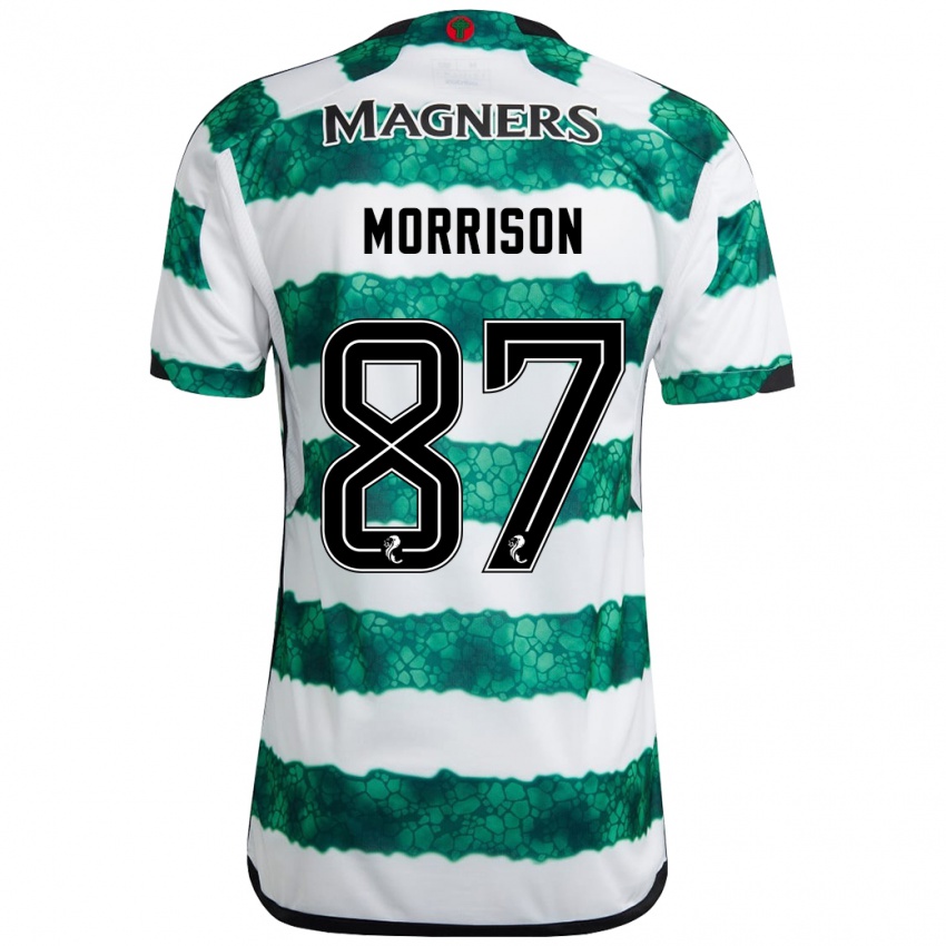 Mænd Joe Morrison #87 Grøn Hjemmebane Spillertrøjer 2023/24 Trøje T-Shirt