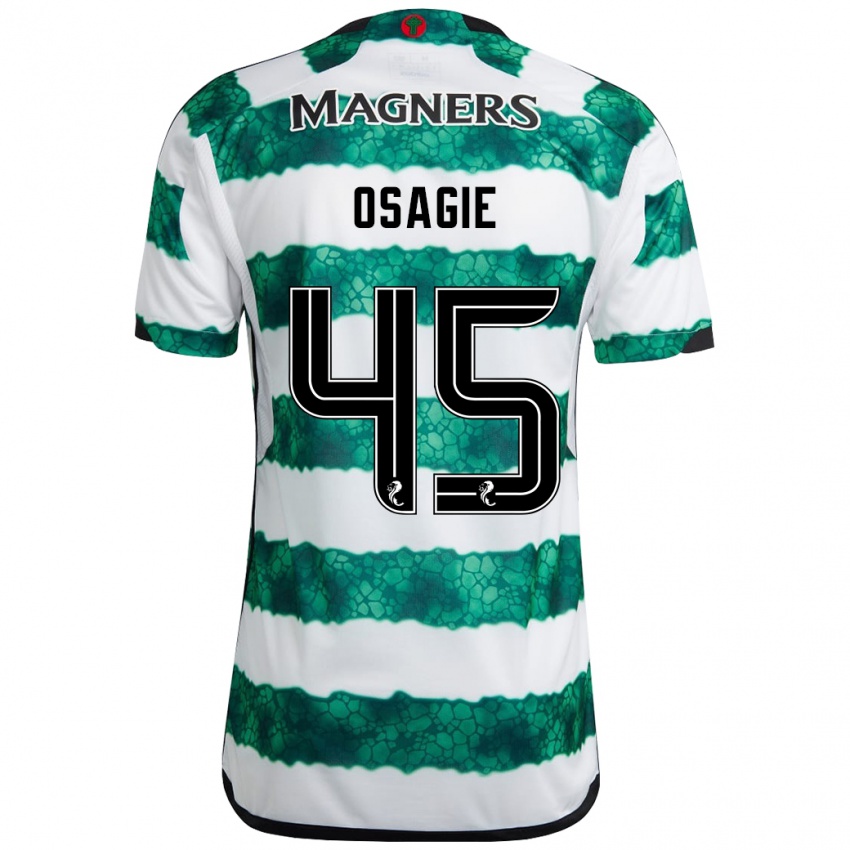 Mænd Justin Osagie #45 Grøn Hjemmebane Spillertrøjer 2023/24 Trøje T-Shirt