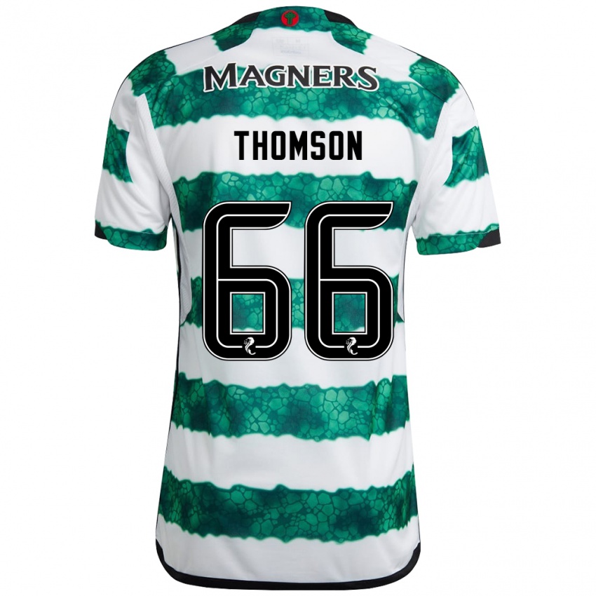 Mænd Corey Thomson #66 Grøn Hjemmebane Spillertrøjer 2023/24 Trøje T-Shirt