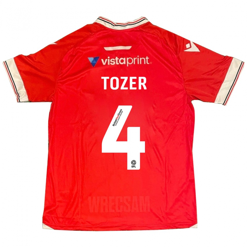 Mænd Ben Tozer #4 Rød Hjemmebane Spillertrøjer 2023/24 Trøje T-Shirt