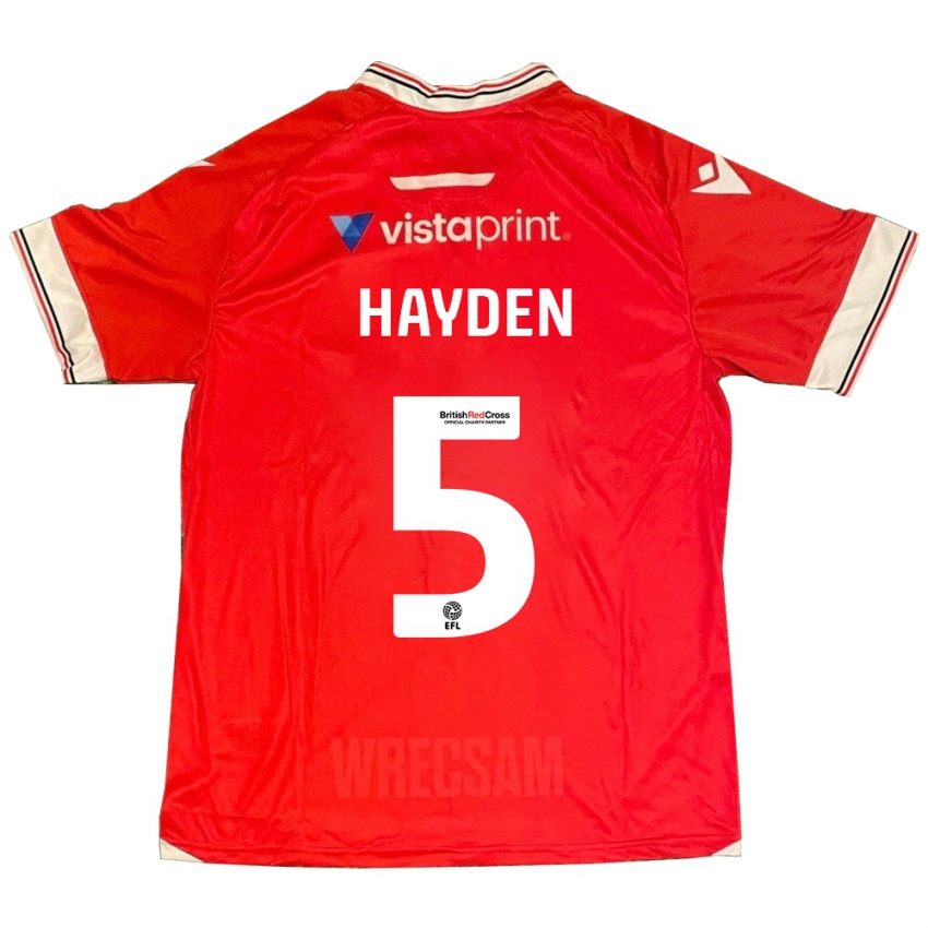 Mænd Aaron Hayden #5 Rød Hjemmebane Spillertrøjer 2023/24 Trøje T-Shirt