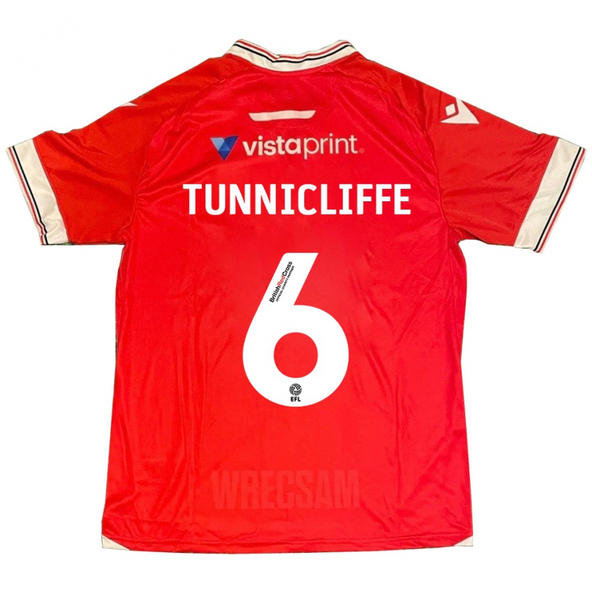 Mænd Jordan Tunnicliffe #6 Rød Hjemmebane Spillertrøjer 2023/24 Trøje T-Shirt