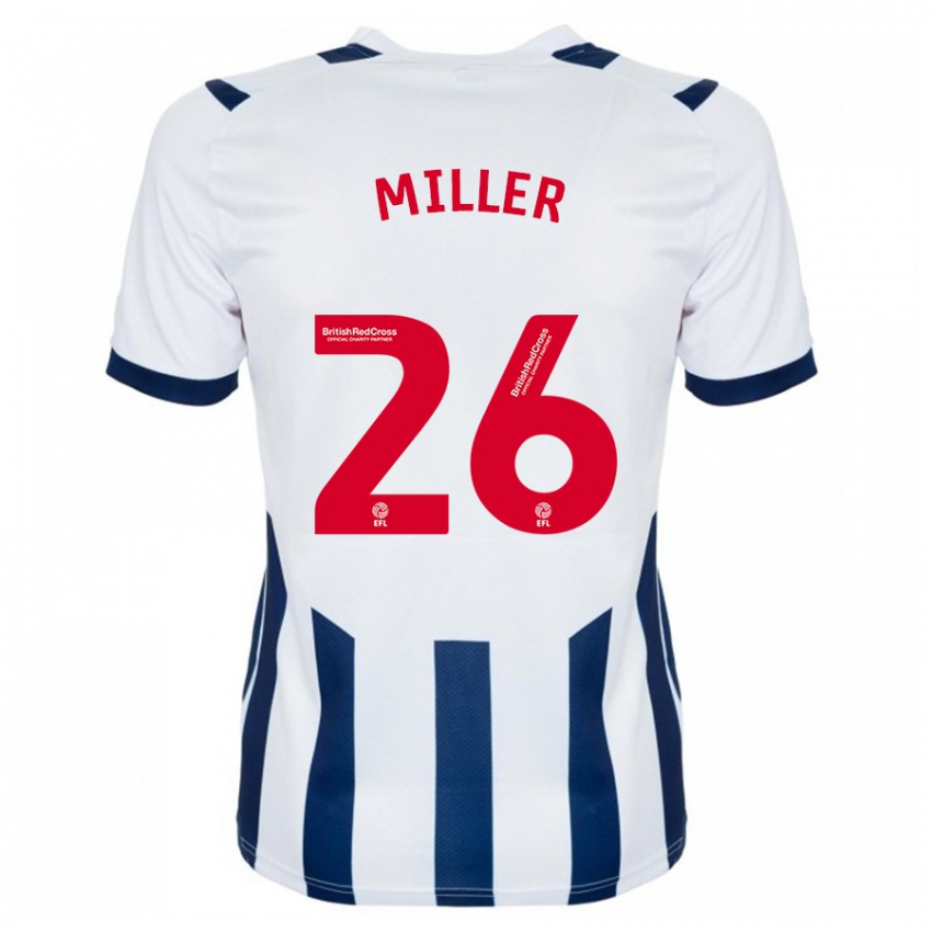 Mænd Nna Miller #26 Hvid Hjemmebane Spillertrøjer 2023/24 Trøje T-Shirt