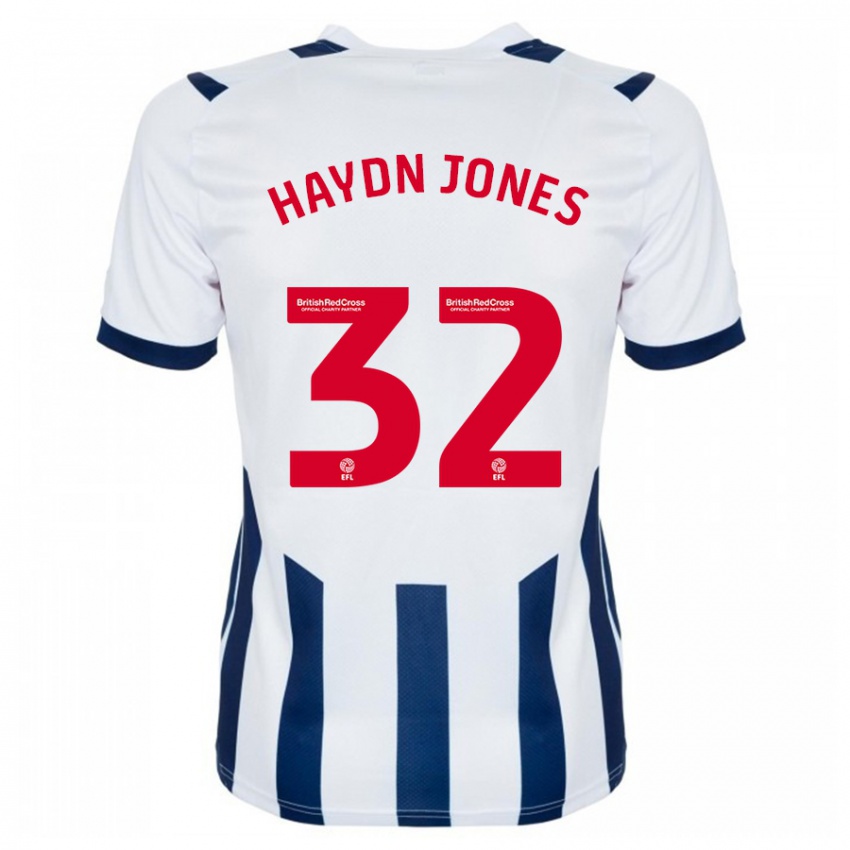Mænd Mackenzie Haydn Jones #32 Hvid Hjemmebane Spillertrøjer 2023/24 Trøje T-Shirt
