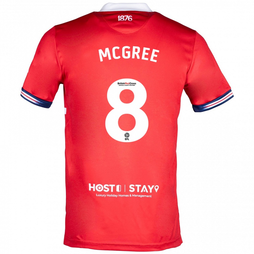 Mænd Riley Mcgree #8 Rød Hjemmebane Spillertrøjer 2023/24 Trøje T-Shirt