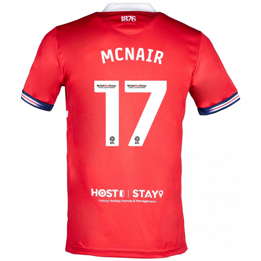 Mænd Paddy Mcnair #17 Rød Hjemmebane Spillertrøjer 2023/24 Trøje T-Shirt