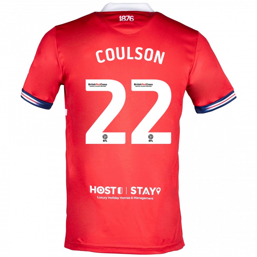 Mænd Hayden Coulson #22 Rød Hjemmebane Spillertrøjer 2023/24 Trøje T-Shirt