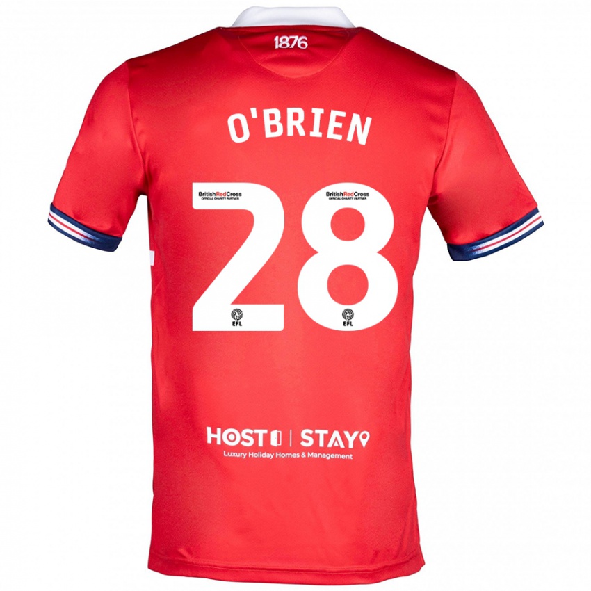 Mænd Lewis O'brien #28 Rød Hjemmebane Spillertrøjer 2023/24 Trøje T-Shirt