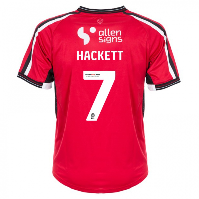 Mænd Reeco Hackett #7 Rød Hjemmebane Spillertrøjer 2023/24 Trøje T-Shirt