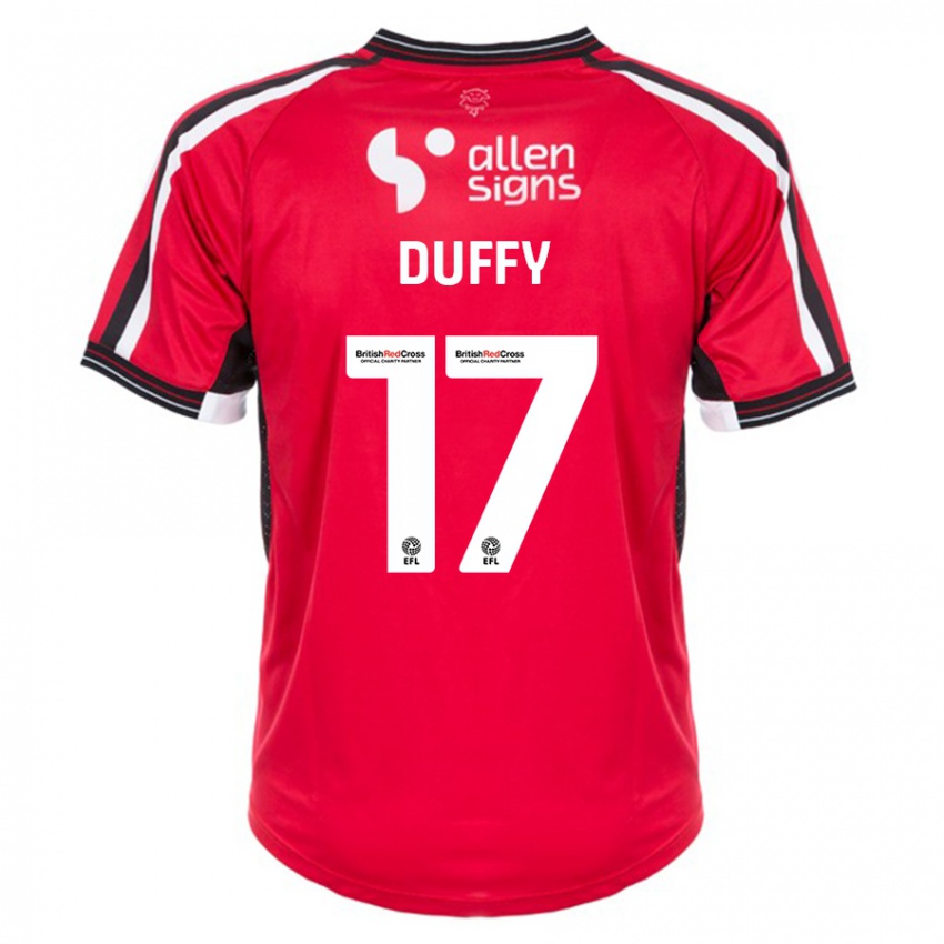 Mænd Dylan Duffy #17 Rød Hjemmebane Spillertrøjer 2023/24 Trøje T-Shirt