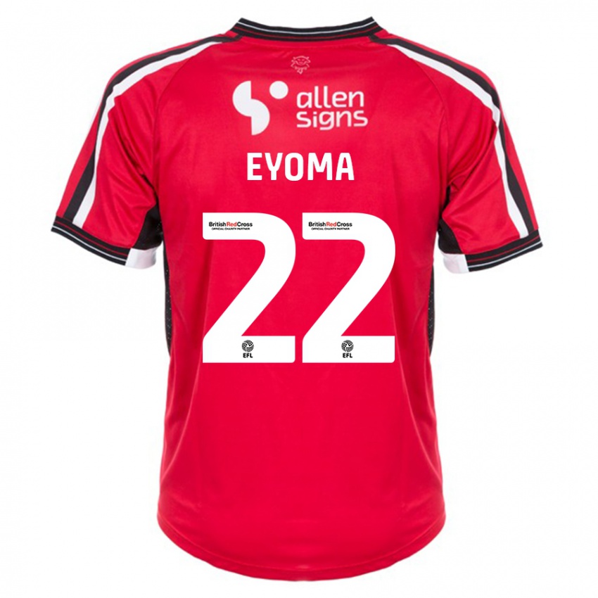 Mænd Timothy Eyoma #22 Rød Hjemmebane Spillertrøjer 2023/24 Trøje T-Shirt