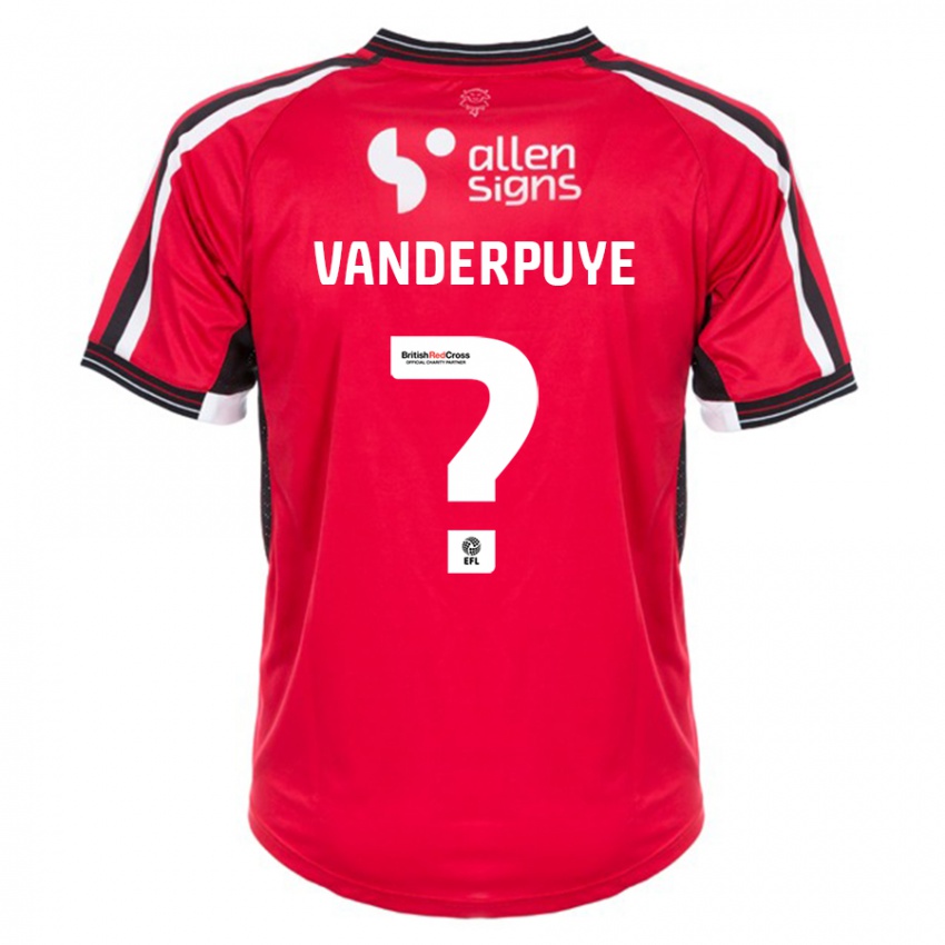 Mænd Daniel Vanderpuye #0 Rød Hjemmebane Spillertrøjer 2023/24 Trøje T-Shirt