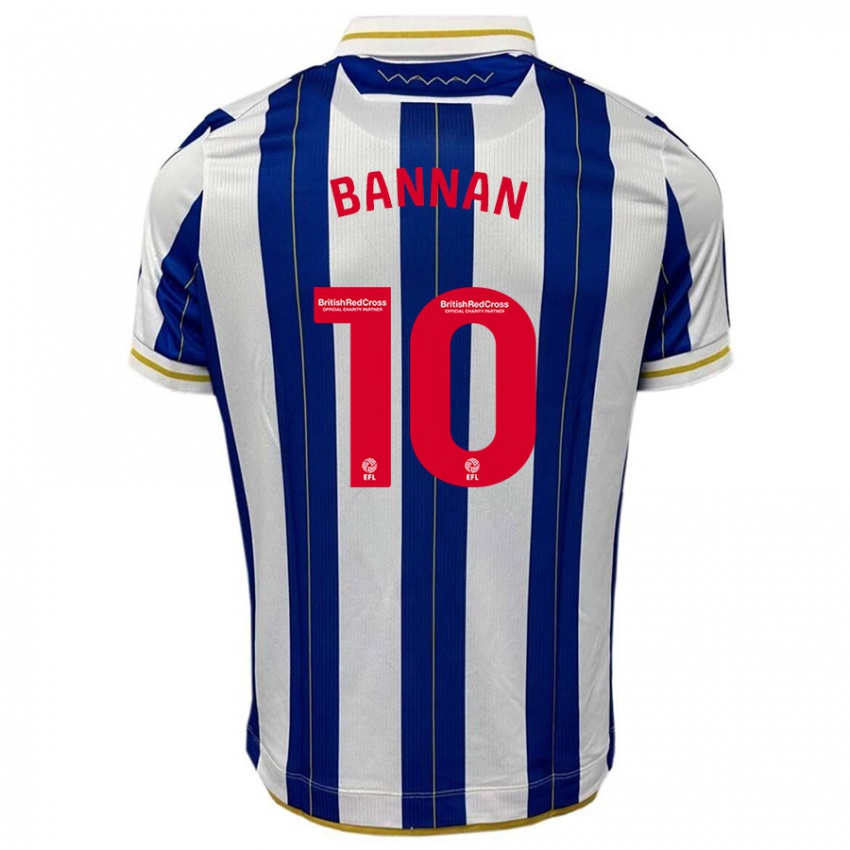 Mænd Barry Bannan #10 Blå Hvid Hjemmebane Spillertrøjer 2023/24 Trøje T-Shirt