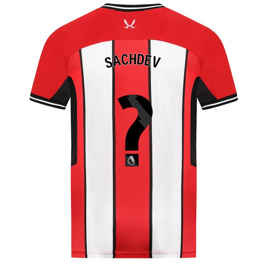 Mænd Sai Sachdev #0 Rød Hjemmebane Spillertrøjer 2023/24 Trøje T-Shirt