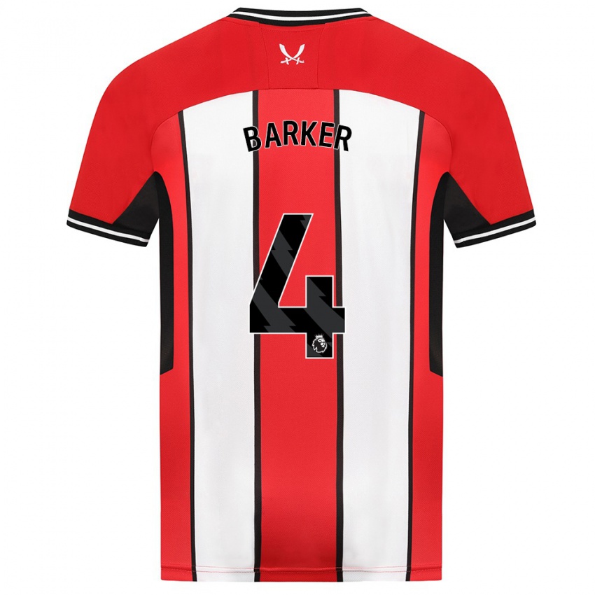 Mænd Sophie Barker #4 Rød Hjemmebane Spillertrøjer 2023/24 Trøje T-Shirt