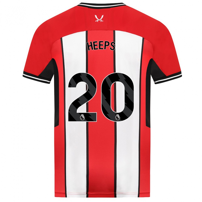 Mænd Eleanor Heeps #20 Rød Hjemmebane Spillertrøjer 2023/24 Trøje T-Shirt