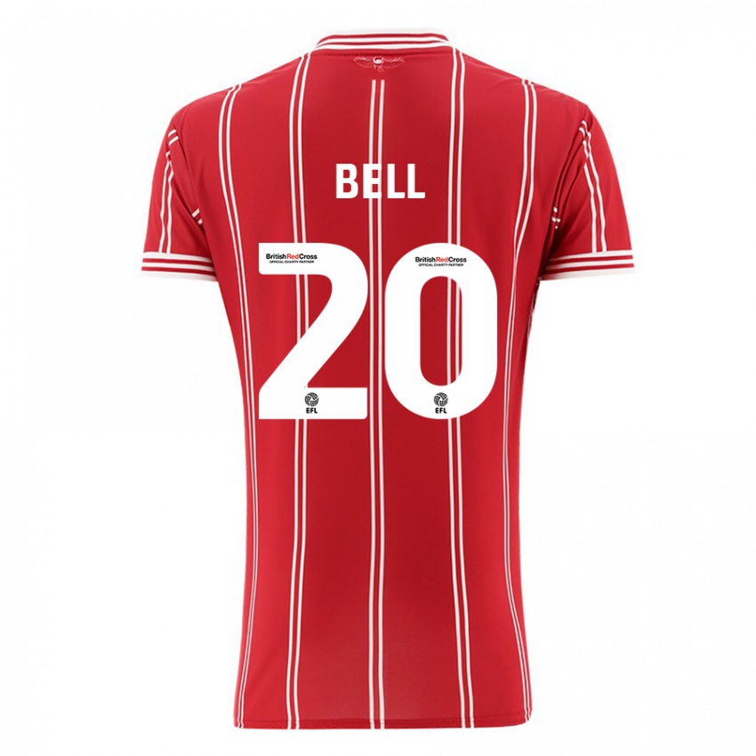 Mænd Sam Bell #20 Rød Hjemmebane Spillertrøjer 2023/24 Trøje T-Shirt