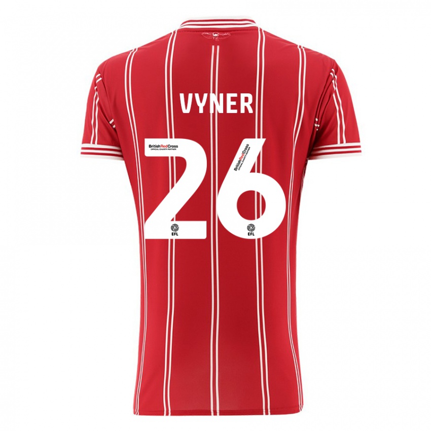 Mænd Zak Vyner #26 Rød Hjemmebane Spillertrøjer 2023/24 Trøje T-Shirt