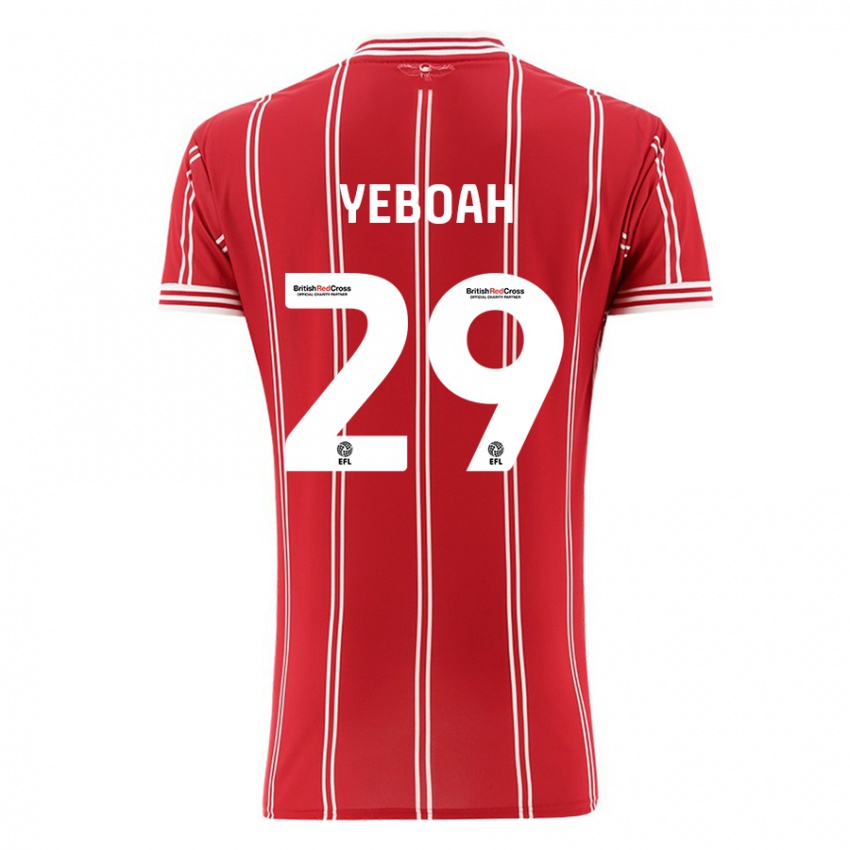 Mænd Ephraim Yeboah #29 Rød Hjemmebane Spillertrøjer 2023/24 Trøje T-Shirt